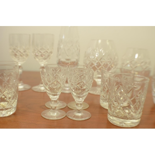 791 - A Selection of 18 Crystal Glasses including Brandy, Sherry and others