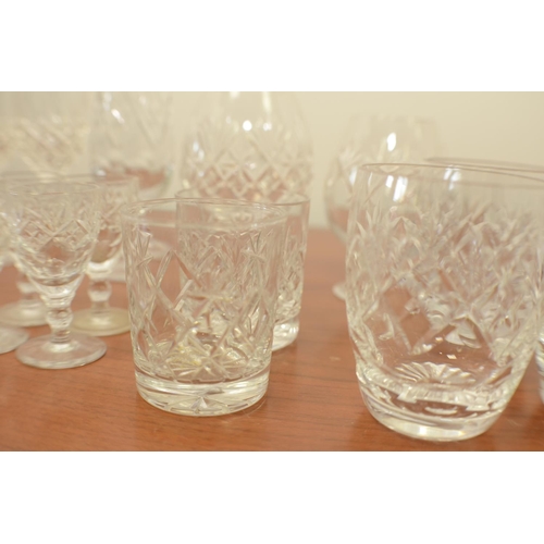 791 - A Selection of 18 Crystal Glasses including Brandy, Sherry and others