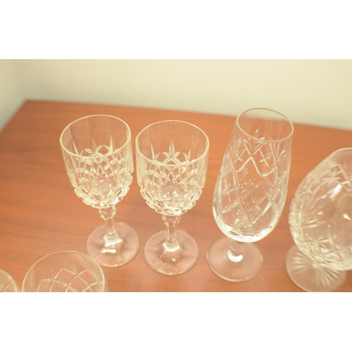 791 - A Selection of 18 Crystal Glasses including Brandy, Sherry and others