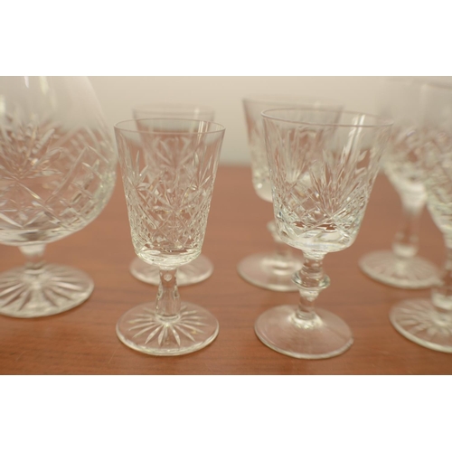 791 - A Selection of 18 Crystal Glasses including Brandy, Sherry and others