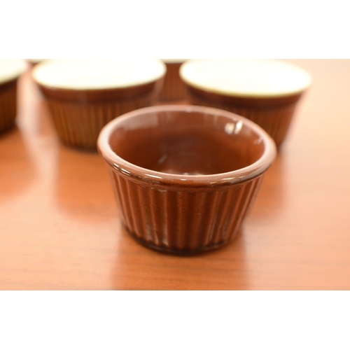 808 - A Selection of Ceramic Ramakin pots, Some Brown, some white