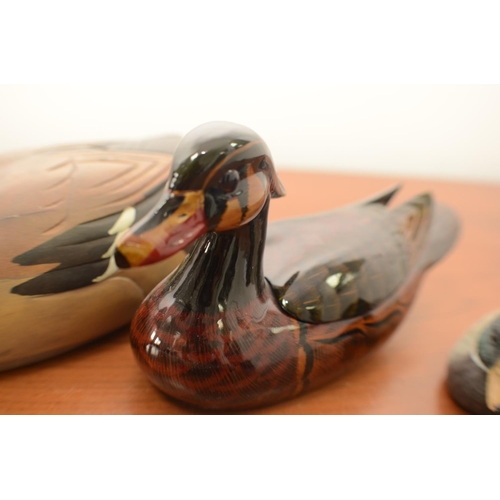 809 - A Selection of 3 different Ducks and a Duck Whistle 2 are wooden