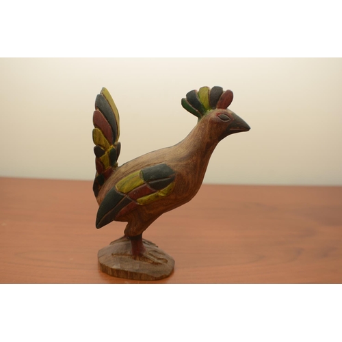 822 - A Colorful Wooden bird possibly a game bird