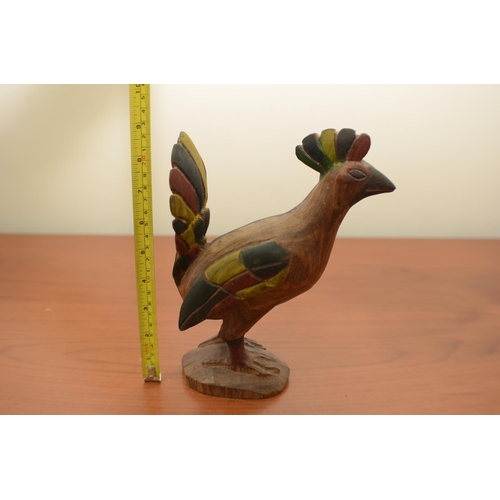 822 - A Colorful Wooden bird possibly a game bird