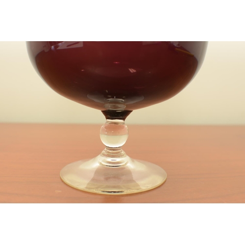 834 - Large Burgundy Brandy Style Glass