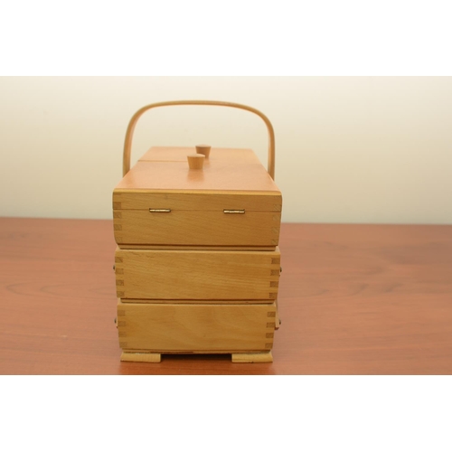 837 - A Wooden sewing Box containing various items inside