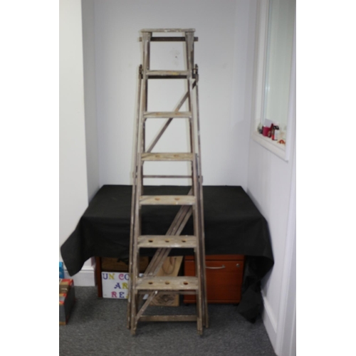 225 - A Stepladder  Bottle Holder Rack old