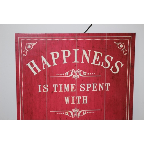 231 - Happiness Sign- Time Spent with Good Friends 65x 48 cm