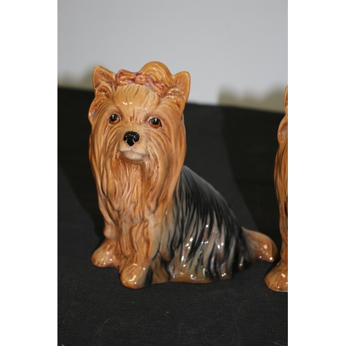 246 - 2 x Silvac Yorkshire Terriers Ceramic