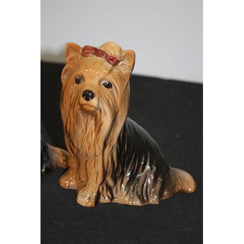 246 - 2 x Silvac Yorkshire Terriers Ceramic