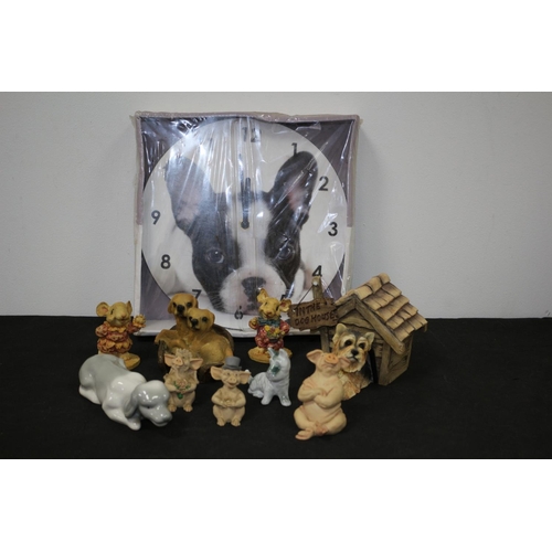 248 - A Selection of Dogs including a Clock, 2 Mice Plus a Pig Bride and Groom