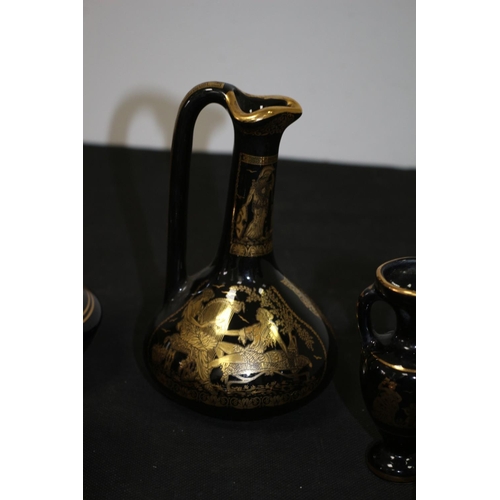 249 - A Selection of Greek Style Jugs, Urns and more Hand Painted 24ct Gold