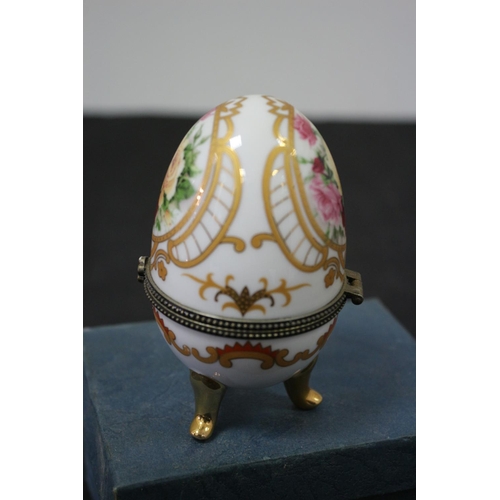 254 - Boxed Limoge Hand Painted Egg