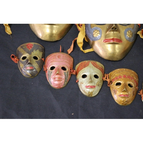 255 - A Selection of Brass Enameled venetian Mask