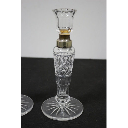 261 - 2 x Glass Candlestick Holders