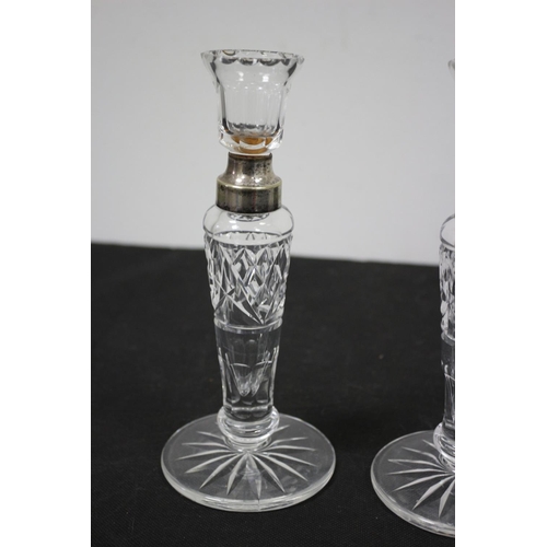 261 - 2 x Glass Candlestick Holders