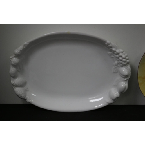 268 - Large Italian White Ceramic Platter and a Large Yellow Platter