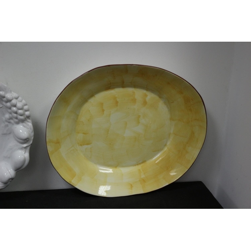 268 - Large Italian White Ceramic Platter and a Large Yellow Platter