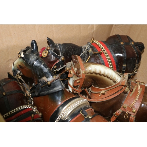 272 - 9 x Various Sized China Shire Horses