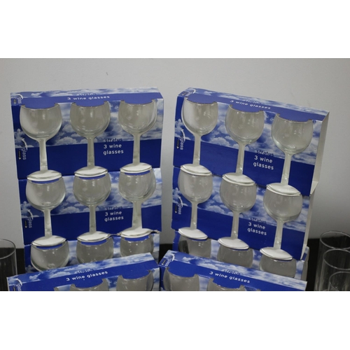 287 - A Large Collection of New Wine Glasses boxed