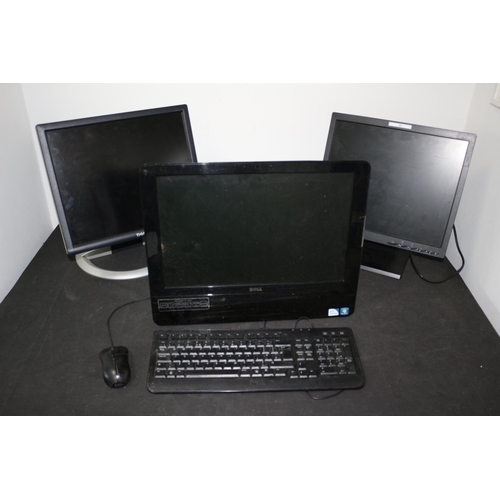 296 - 2 x Monitors and All in One Dell PC