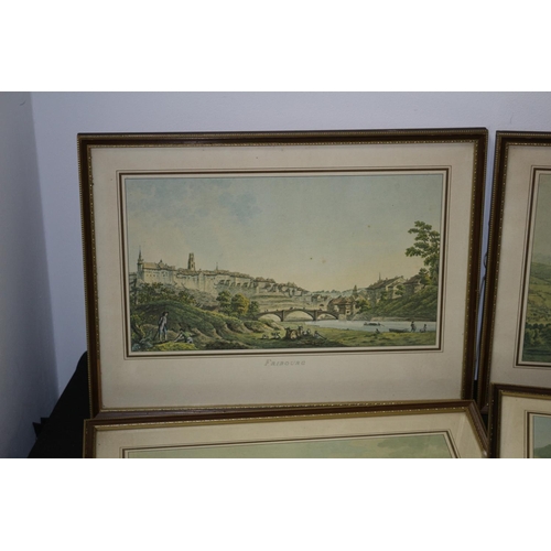 298 - 8 x Vintage Prints Framed and Glazed of Swiss Scenes