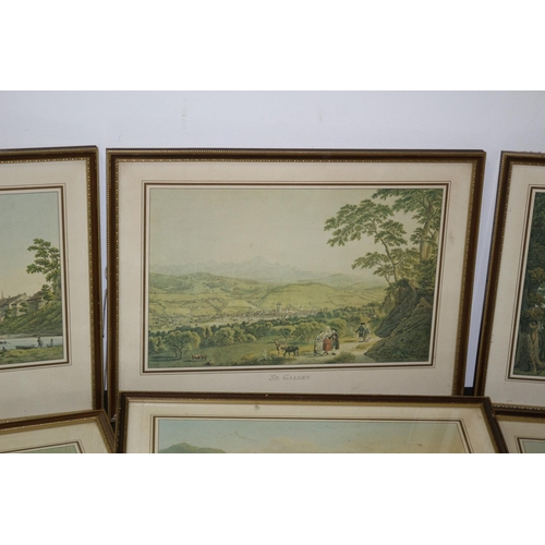 298 - 8 x Vintage Prints Framed and Glazed of Swiss Scenes