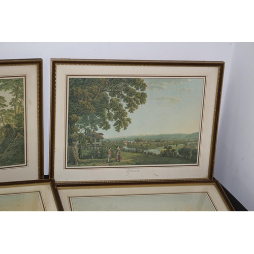 298 - 8 x Vintage Prints Framed and Glazed of Swiss Scenes