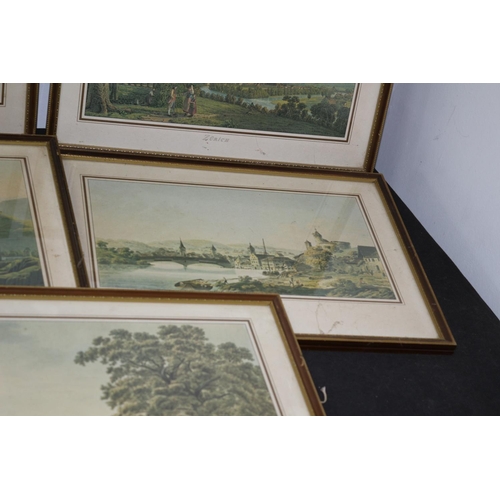 298 - 8 x Vintage Prints Framed and Glazed of Swiss Scenes