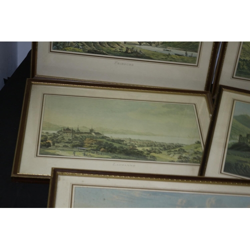 298 - 8 x Vintage Prints Framed and Glazed of Swiss Scenes