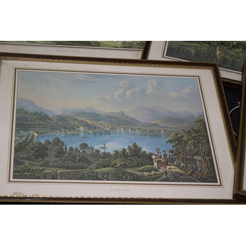 298 - 8 x Vintage Prints Framed and Glazed of Swiss Scenes