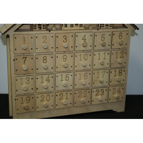 306 - Wooden Advent Calendar With Lights