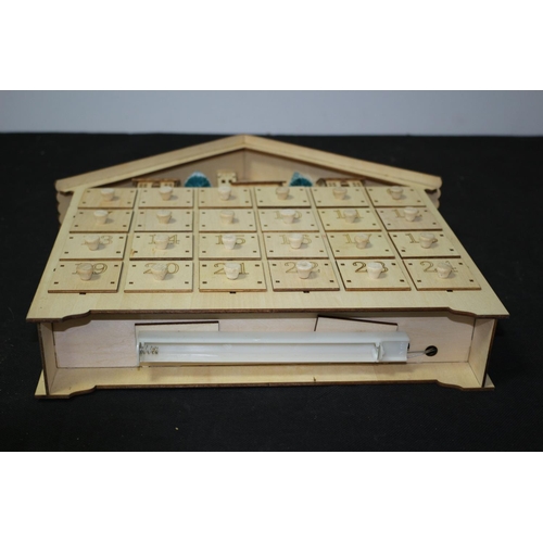 306 - Wooden Advent Calendar With Lights