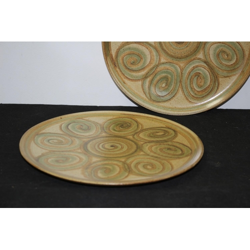 325 - 2 x Studio Art Dishes Signed