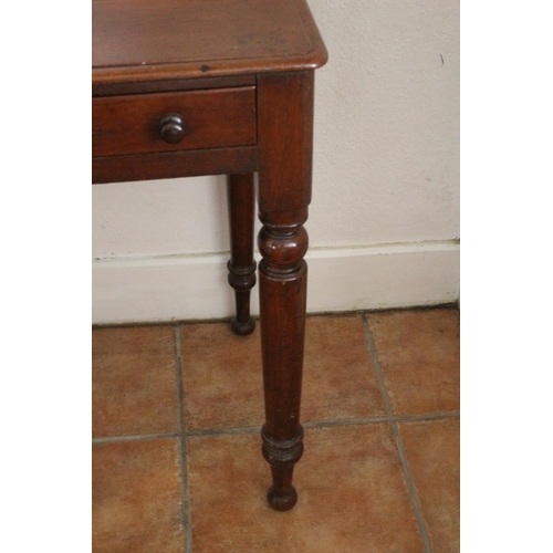 733 - Antique Mahogany 2 Drawer Lady's Writing Table with Serpentine Back - Beautiful example