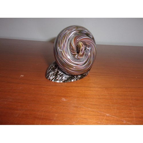 34 - Wedgewood Snail Styled Swirl Paperweight with Wedgewood sticker very small nibble on base 8cm tall