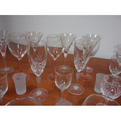 45 - A Large Selection of Glasses Including Wine, Shot Glasses and Lots More