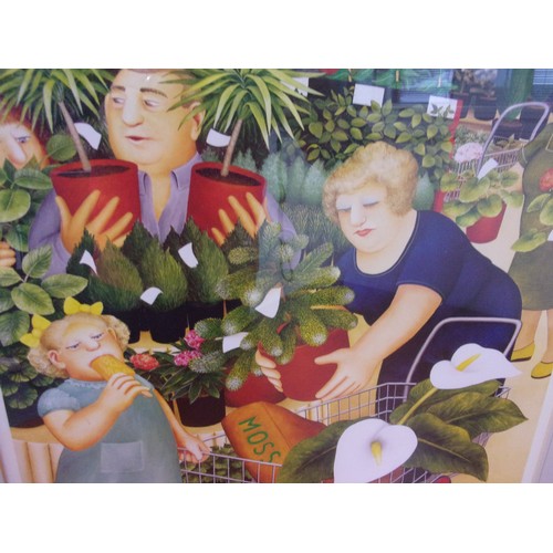 49 - Garden Centre Scene Limited Edition Beryl Cook Signed Print 566/850 Framed and Glazed 58x73cm