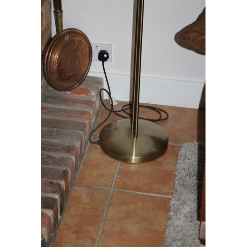 727 - Brass Floor Light with Reading Lamp Working