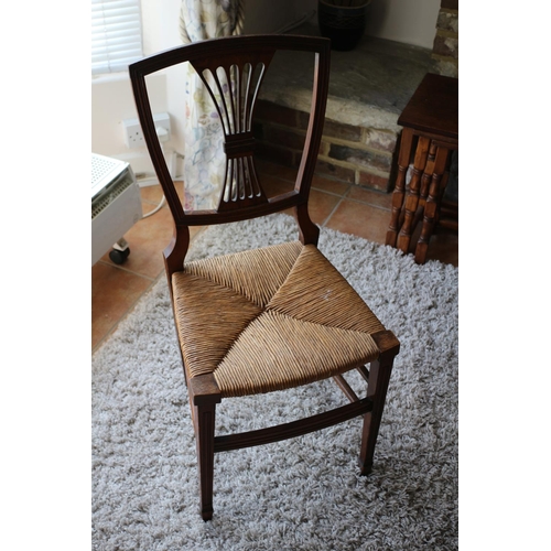 734 - Gorgeous  Georgian Antique Rattan Seat Chair with Ornate back