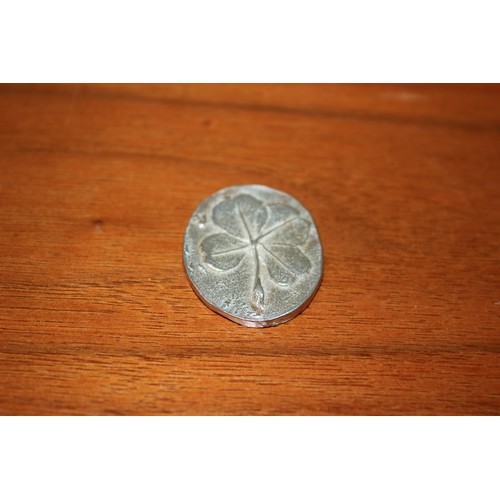 999 - Irish Silver Ingot with a Clover Leaf on it