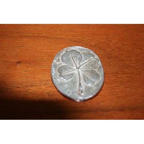 999 - Irish Silver Ingot with a Clover Leaf on it