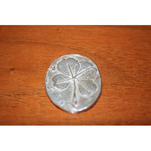 999 - Irish Silver Ingot with a Clover Leaf on it