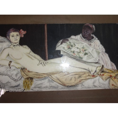 1003 - Pair of Original Watercolour Paintings of Lady's in Provocative Posses - Unsigned - 30cm x 22cm