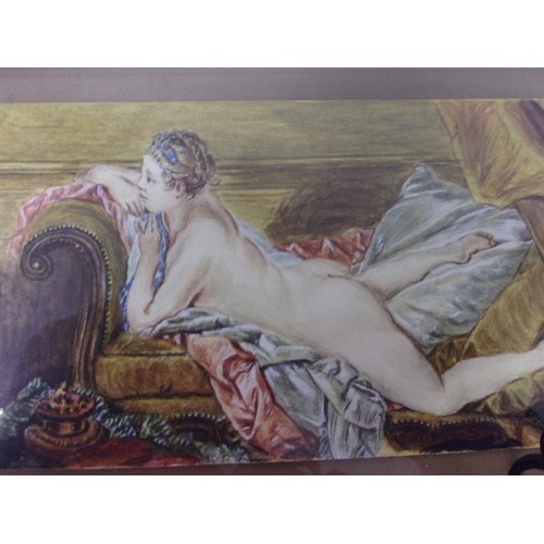 1003 - Pair of Original Watercolour Paintings of Lady's in Provocative Posses - Unsigned - 30cm x 22cm