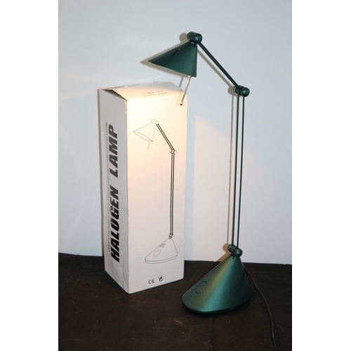 85 - New in Box Tall Angle-poise Desk Lamp fully working with Bulb Green in Colour