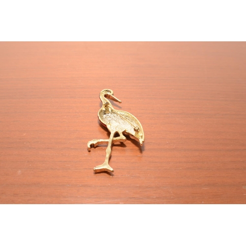 298 - An Enamel Stork Brooch