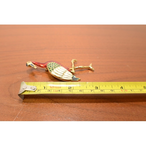 298 - An Enamel Stork Brooch