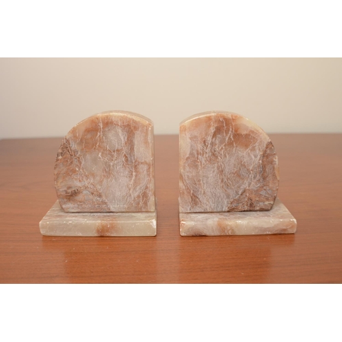 20 - Alabaster Book Ends with Flowers