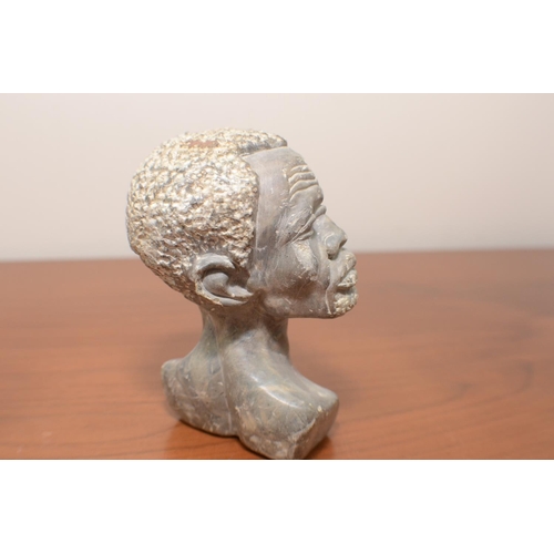 21 - An African Stone Bust Male 16cm